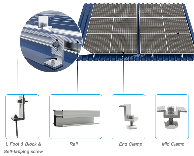 montagem de telhado solar
