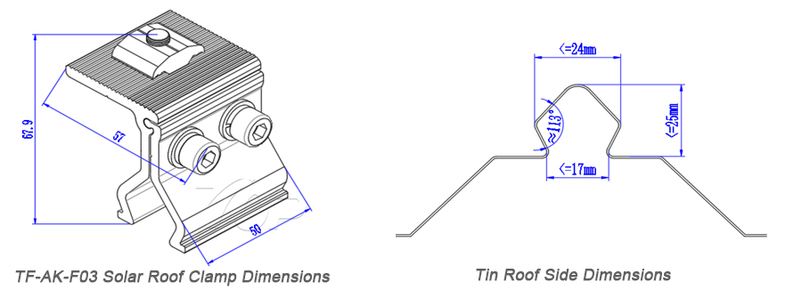 telhado de metal de montagem de painel solar