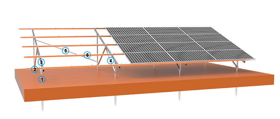 Solar farm aluminum mounting solution