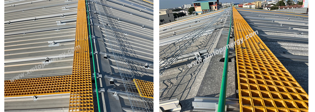 FRP solar walkways for rooftops