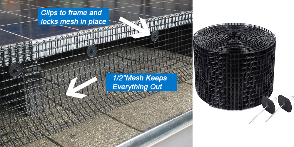 solar panel pigeon mesh solution