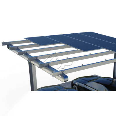 Carport solar de aço inoxidável impermeável de ângulo 5-10deg para áreas comerciais e residenciais