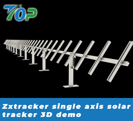 Demonstração 3D do rastreador solar de eixo único zxtracker