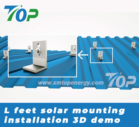 Demonstração 3D de instalação de montagem solar de pés L