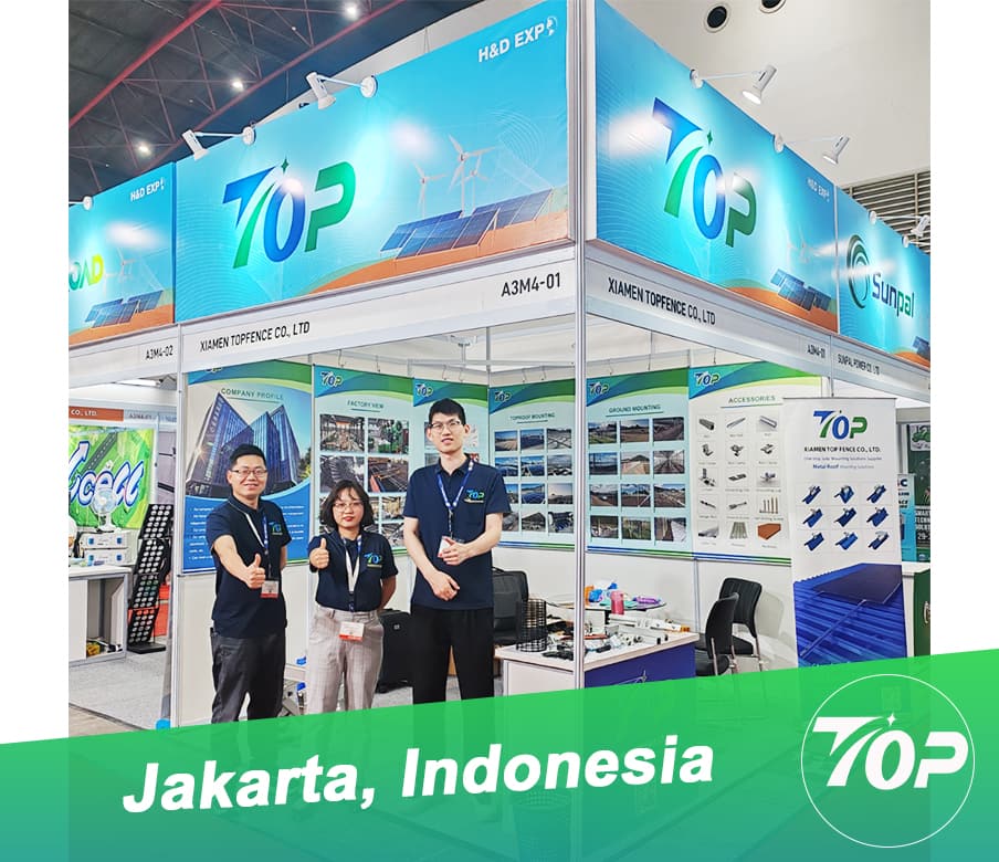 Xiamen TopFence Co., Ltd apresentou com sucesso soluções de montagem solar na exposição da Indonésia